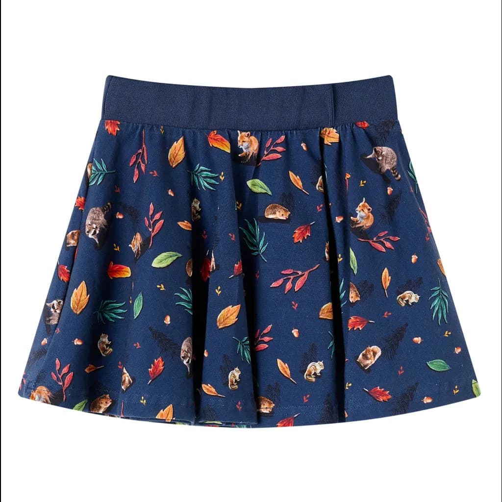 WALPLUS Kids' Skirt Navy Size 128 Comfortable Cotton Everyday Casual Skirt