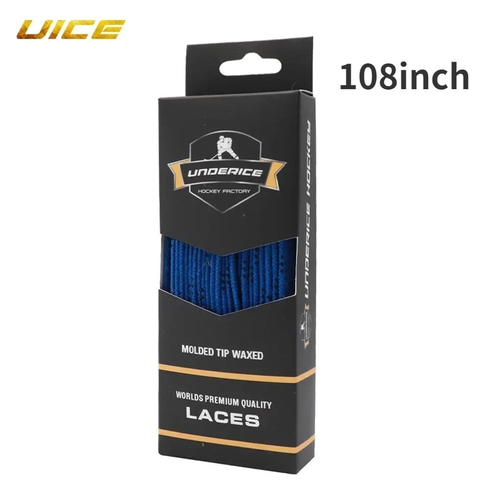 Hockey Skate Laces 84-120\" Dual Layer Braid Waxed Tip Fits Ice Hockey Skates