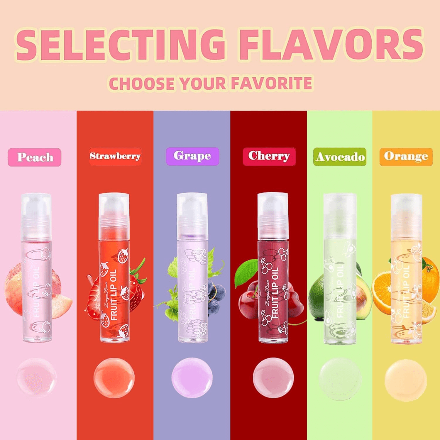 Hydrating Roll on Lip Oil| 6 Pcs Lip Glow Oil Plumpimg Lip Balm Long Lasting Non view 2