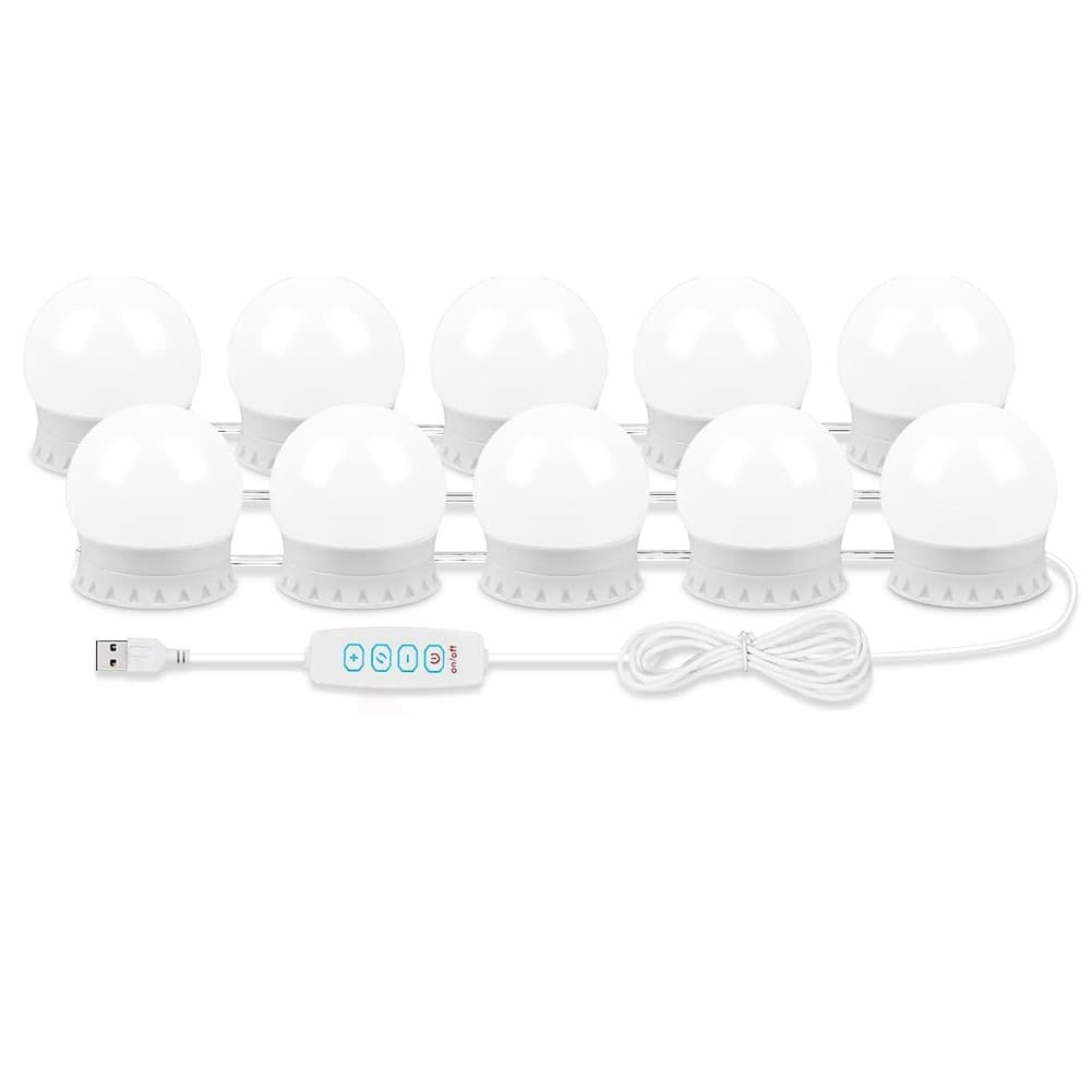 LED Vanity Lights for | Vanity Lights Stick on with 10 Dimmable Bulbs| USB6982