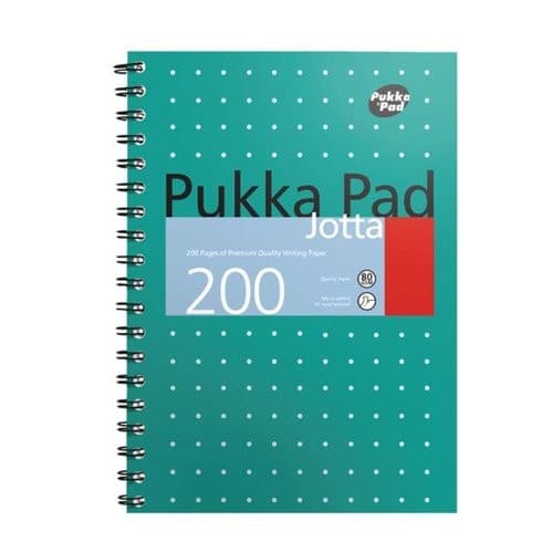 jm021 Pukka Pad Metallic A5 Jotta Notebook  Wirebound 200 Page Card Cover Pack 3