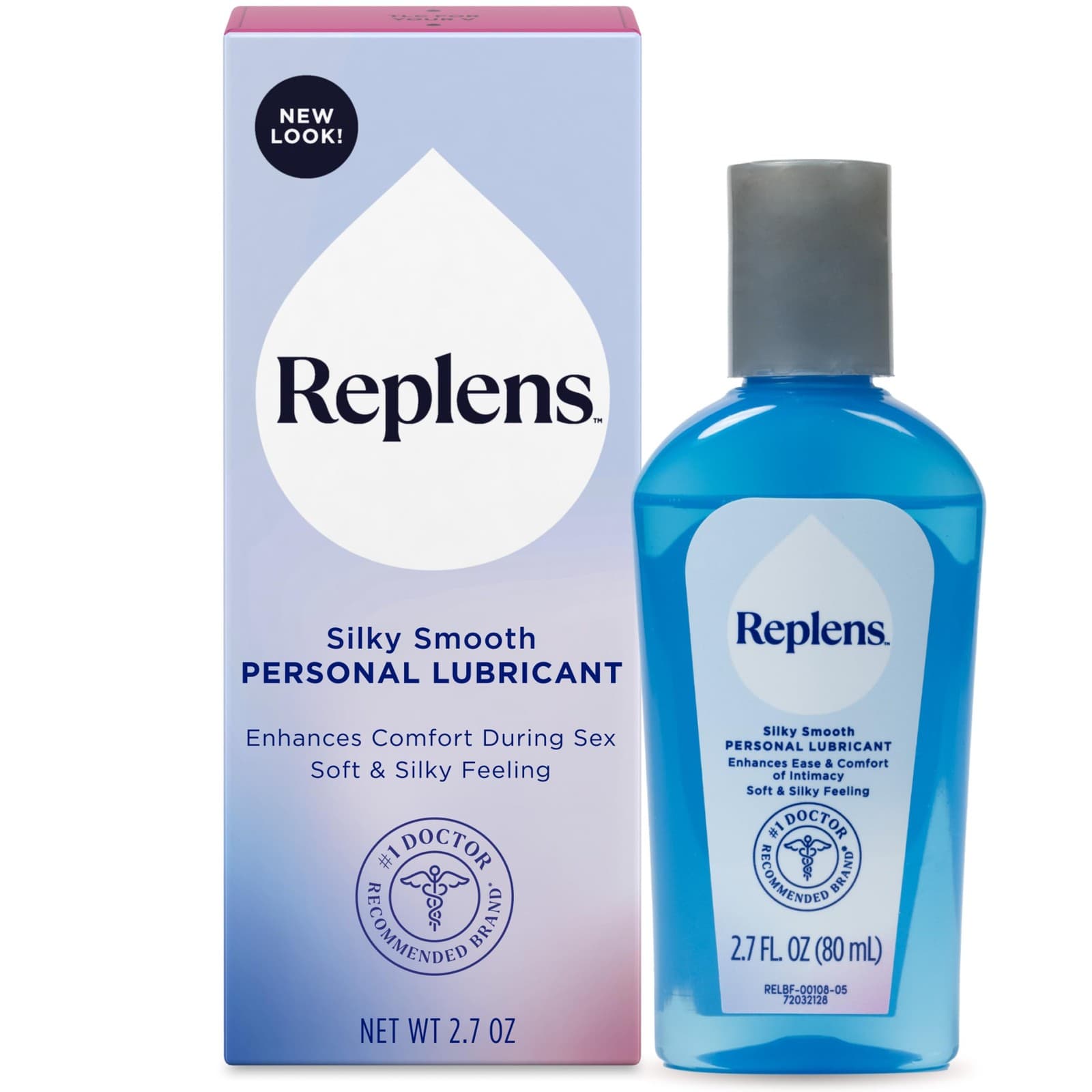 Replens Silky Smooth Personal Lubricant| Fragrance-Free Silicone Lubricant for