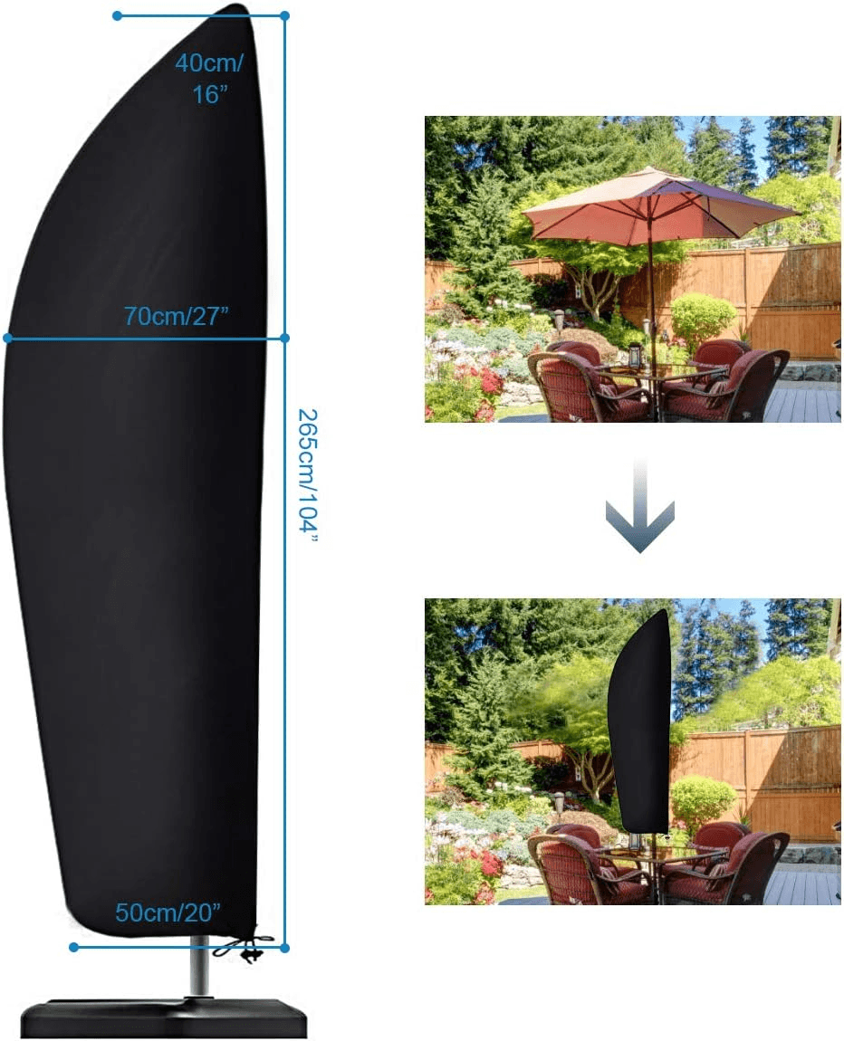 Parasol Cover| Waterproof| Windproof| Heavy Duty Rip Proof 210D Oxford Fabric Ex view 2