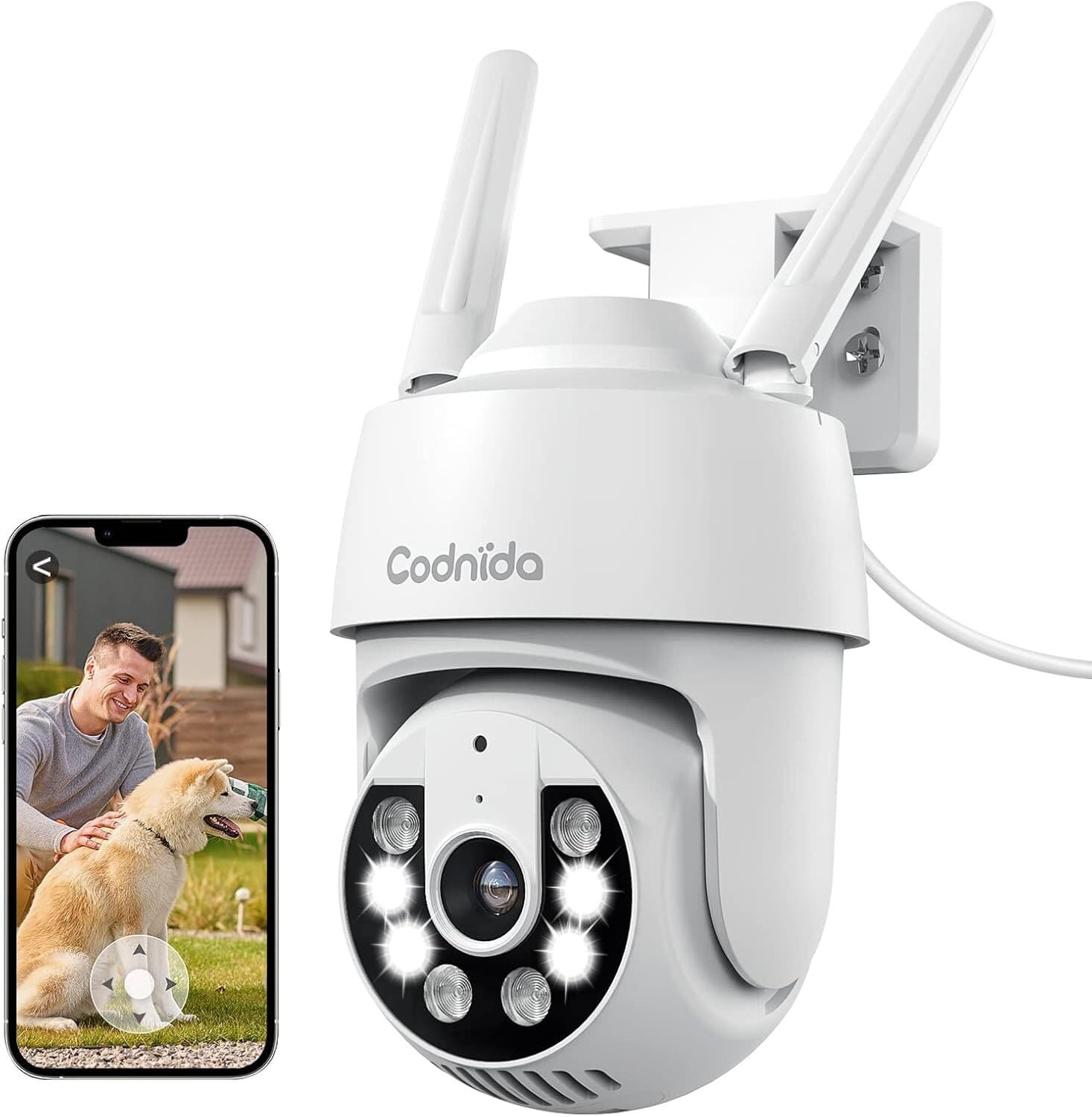 2K Outdoor Security Camera| 360° PTZ WiFi CCTV| Motion Tracking| Night Vision