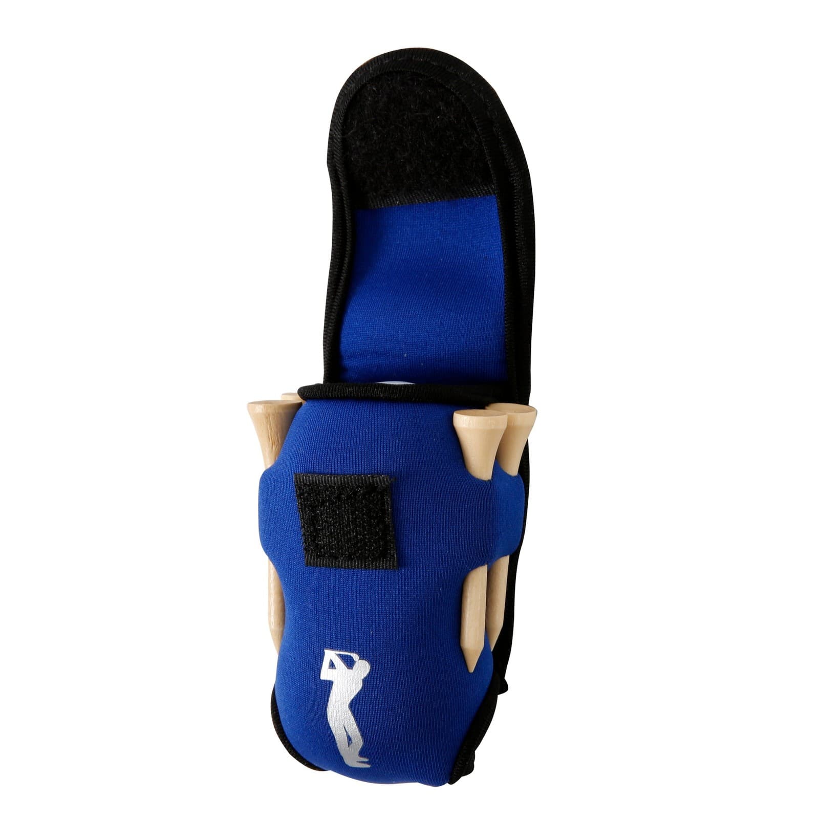 Golf Ball Carry Bag with Clasp Holds 2 Balls and Tees Trouser Attachment Blue view 2