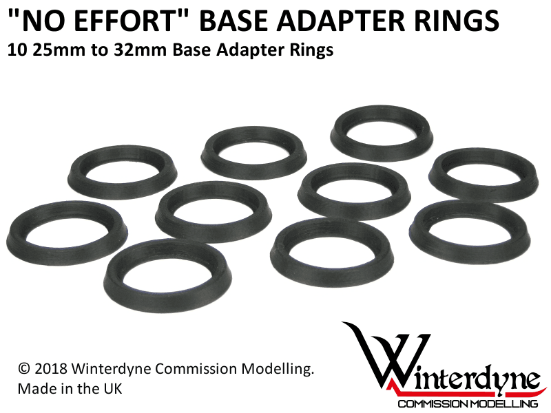 'No Effort' 25mm to 32mm Base Adapter Rings / Converters / Extenders (Warhamm...