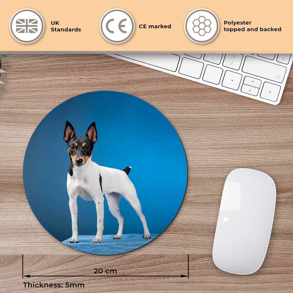 Round Mouse Mat - Toy Fox Terrier Dog Puppy Fun Office Gift #2222 view 2