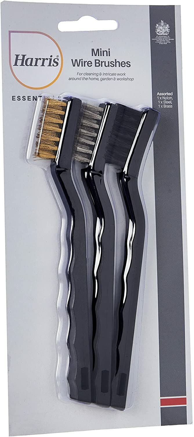 Harris 101064301 Essentials Mini Wire Brush 3 Pack| Nylon| Steel| 1 x Brass