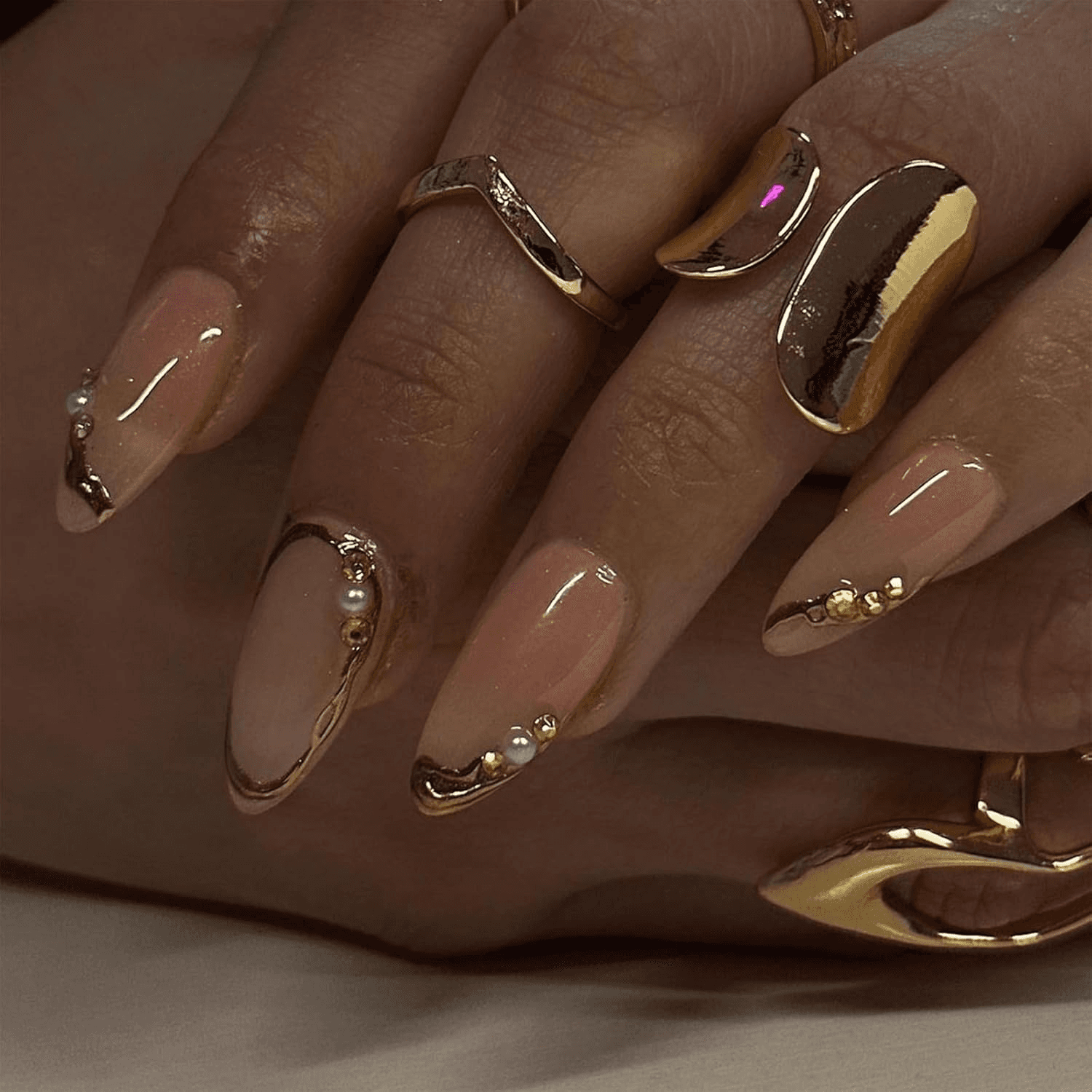 24Pcs Pink Press on Nails| Almond False Nails with Glue| Medium Length Stiletto view 2