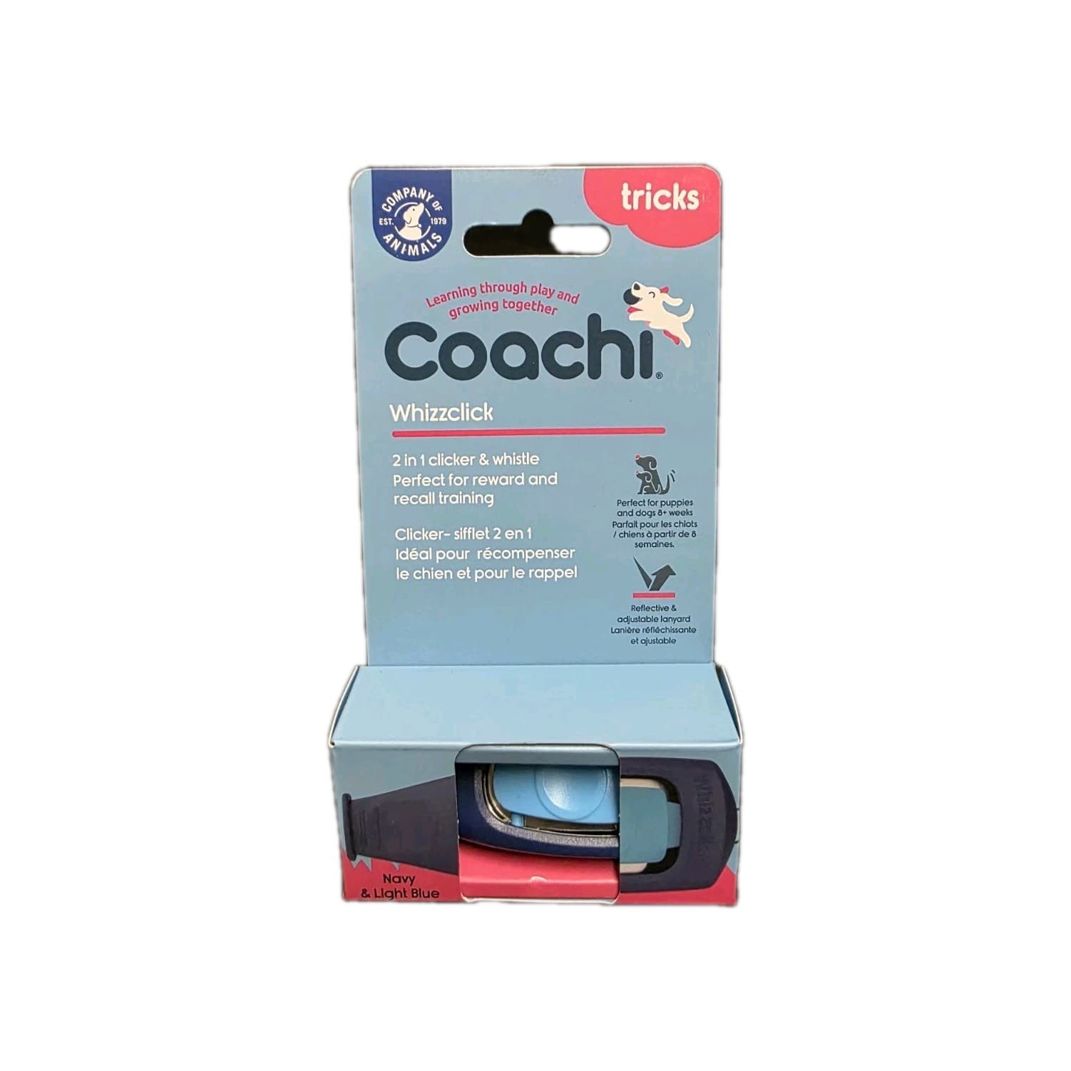 Coachi Whizzclick - 2 In 1 Clicker and Whistle - Navy and Light Blue ⭐️⭐️⭐️⭐️⭐️ ✅️