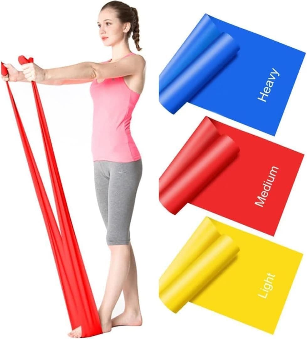 Resistance Bands Set [Set of 3] ‎1.5M/4.9ft/59inches| (SET OF 3 (MULTI-COLOR)