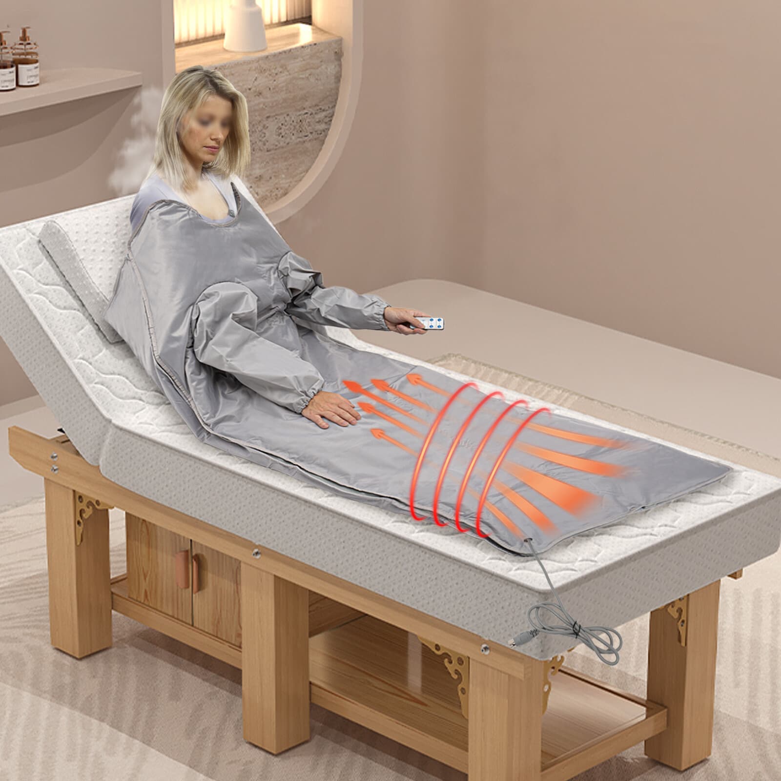 Sauna Blanket Far-Infrared Heating Detox Therapy Home Salon Spa Body Slimming
