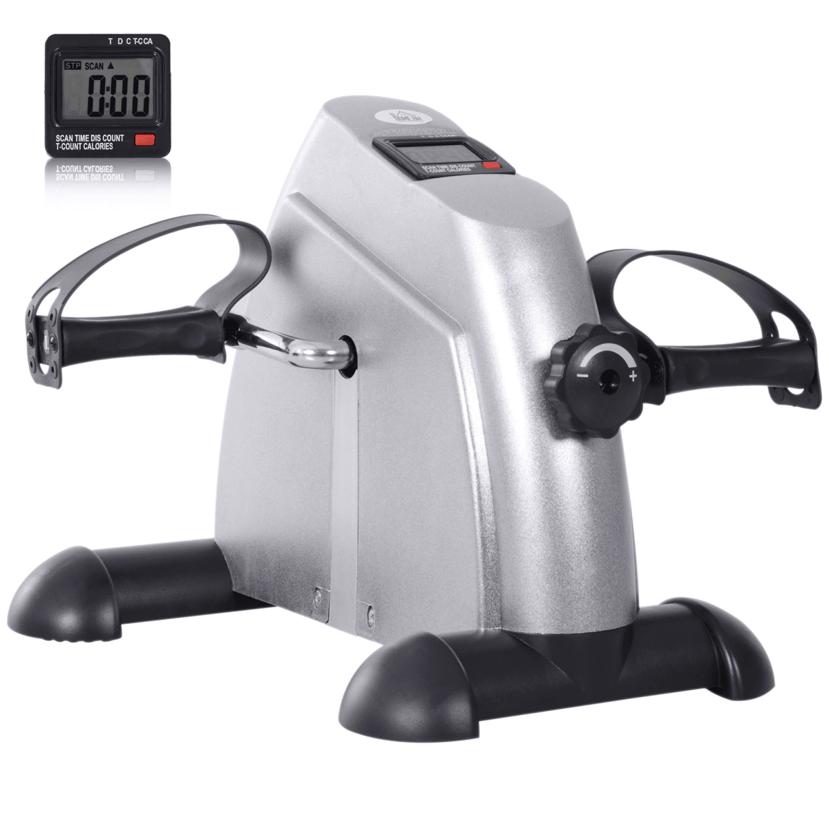 Mini Exercise Bike Silver 35x40x31cm Steel Frame Compact/Portable Pedal Trainer