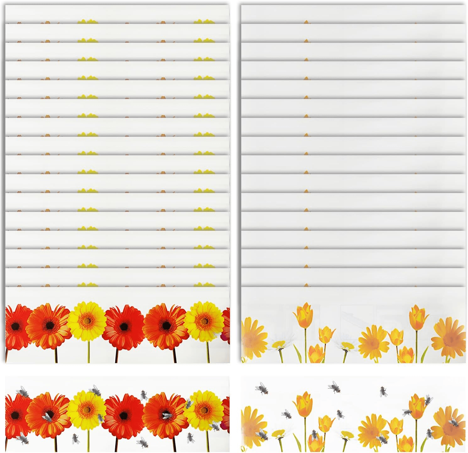 32PCS Window Fly Traps| Fly Stickers for Windows| Floral Pattern Design Sticky F