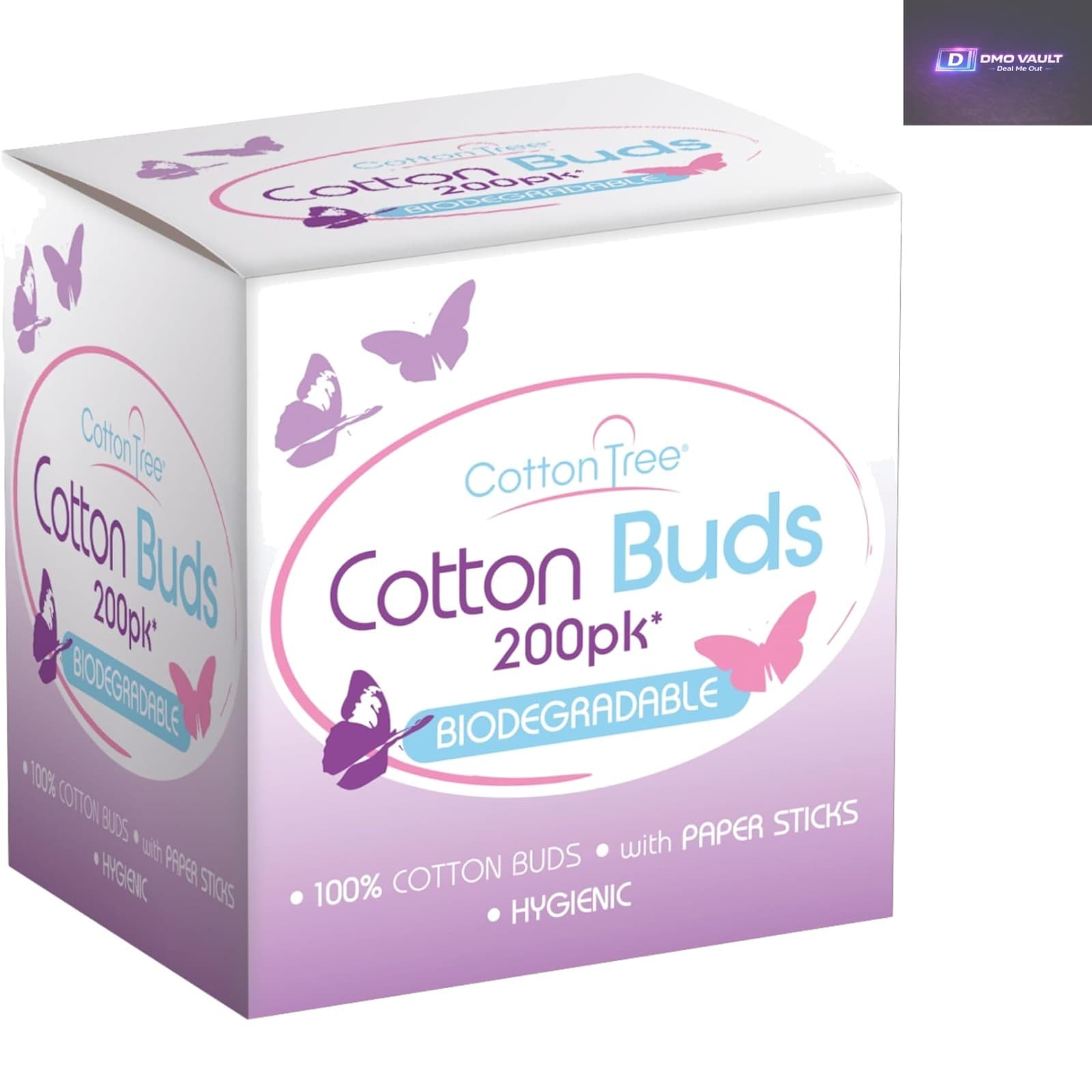 Natural Cotton Buds - 200 Pack Biodegradable and Gentle for Makeup Application