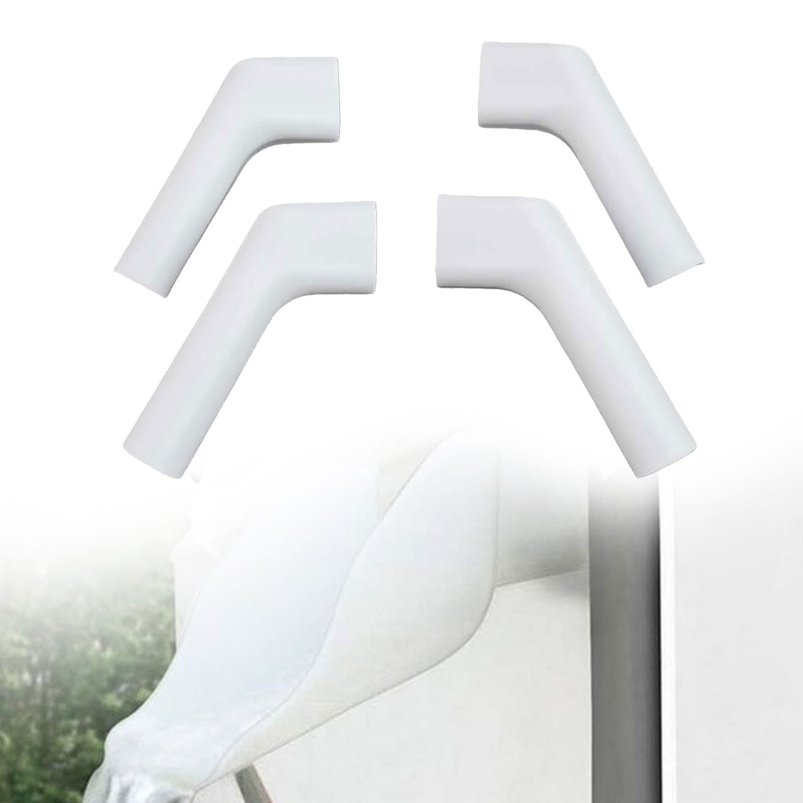 White RV Rain Gutter Spout Set 4PCS Long Version for Effective Drainage