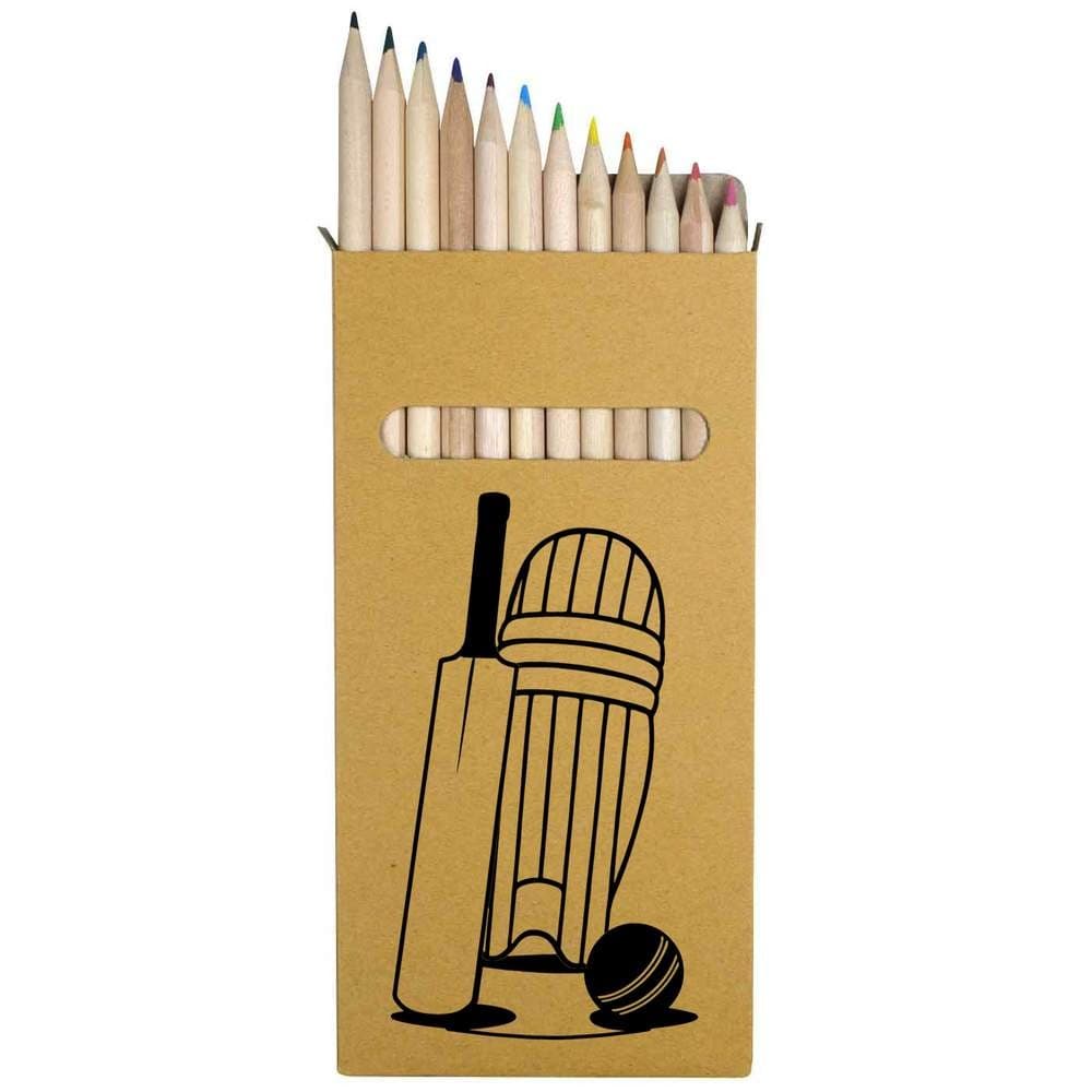 12 x 'Cricket Essential Gear' Long Colour Pencils (PE00077893)