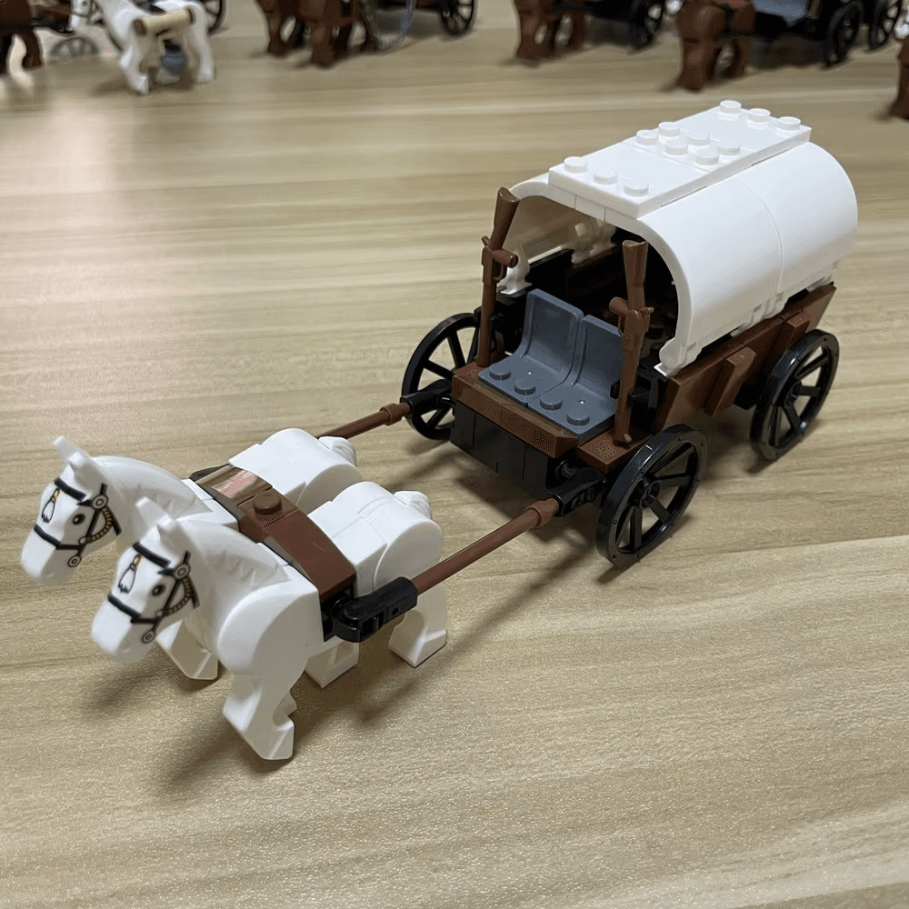 Building Blocks MOC Carriage Medieval Chariot Paddy Wagon Military Weapons Acces