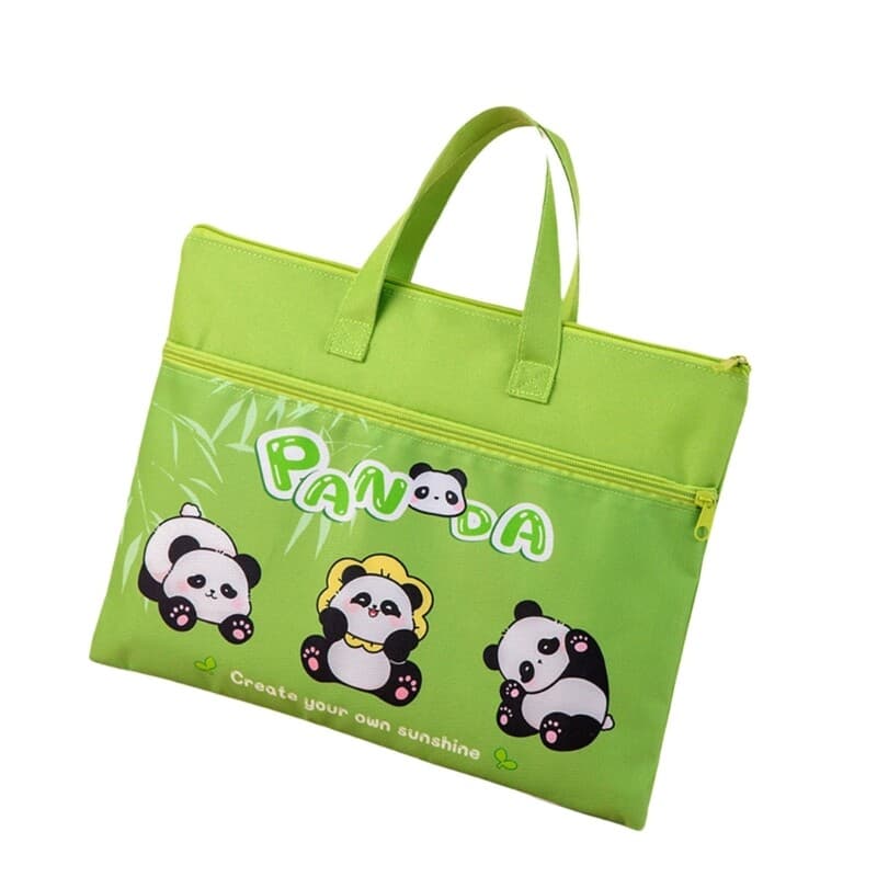 Cartoon File Bag Zippered File Pouches Document Folder Handheld Book Bag