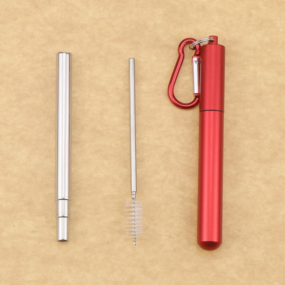 Portable Drinking Straw Stainless Collapsible Straw Retractable Straw Reusable