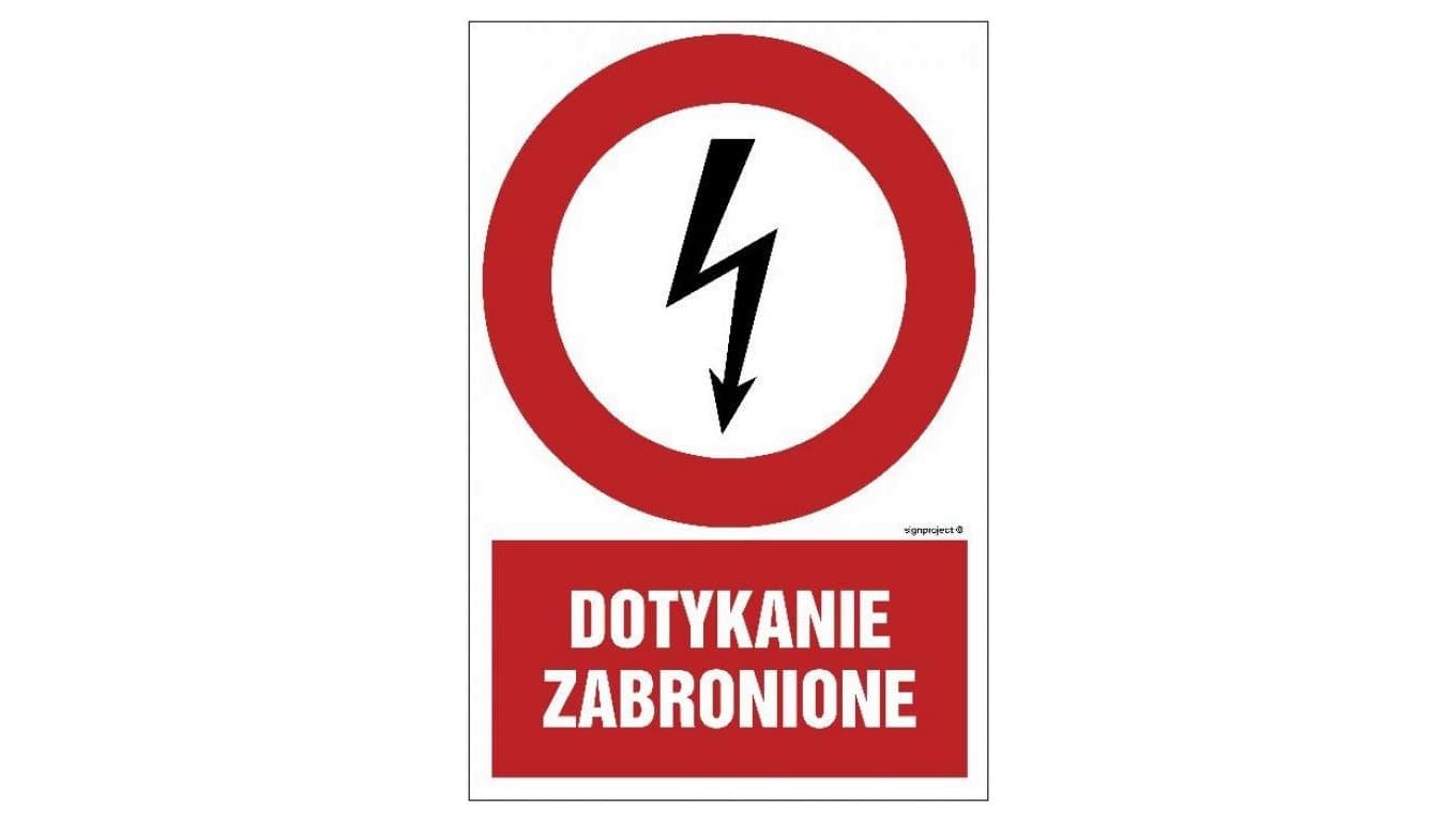 ZNAK - HC008 Dotykanie zabronione - arkusz 9 naklejek 5 x 7,5 cm FN - Folia samo