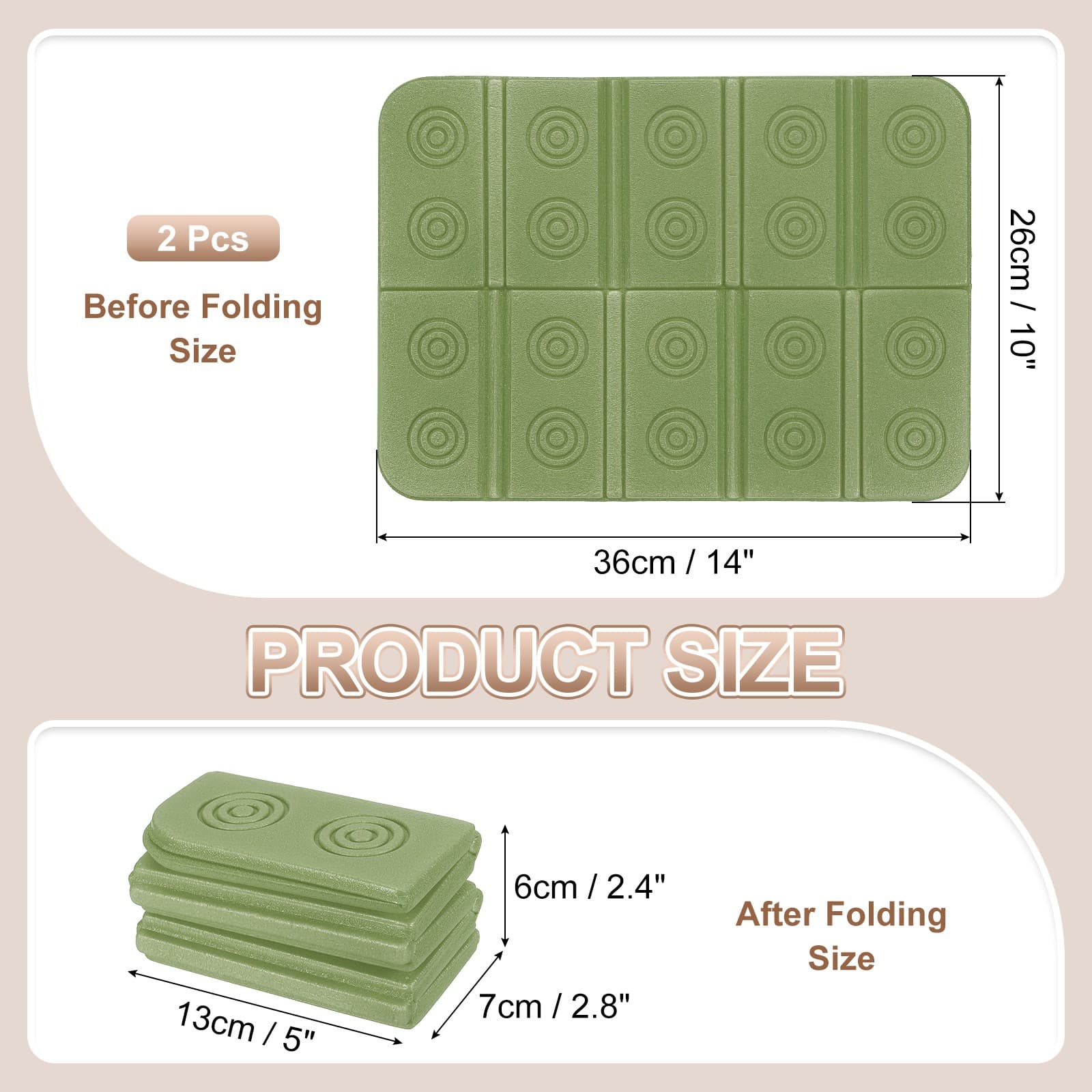 Foldable Sit Pad Foam Sitting Pad 14 x 10\" (2Pack| Green) view 2