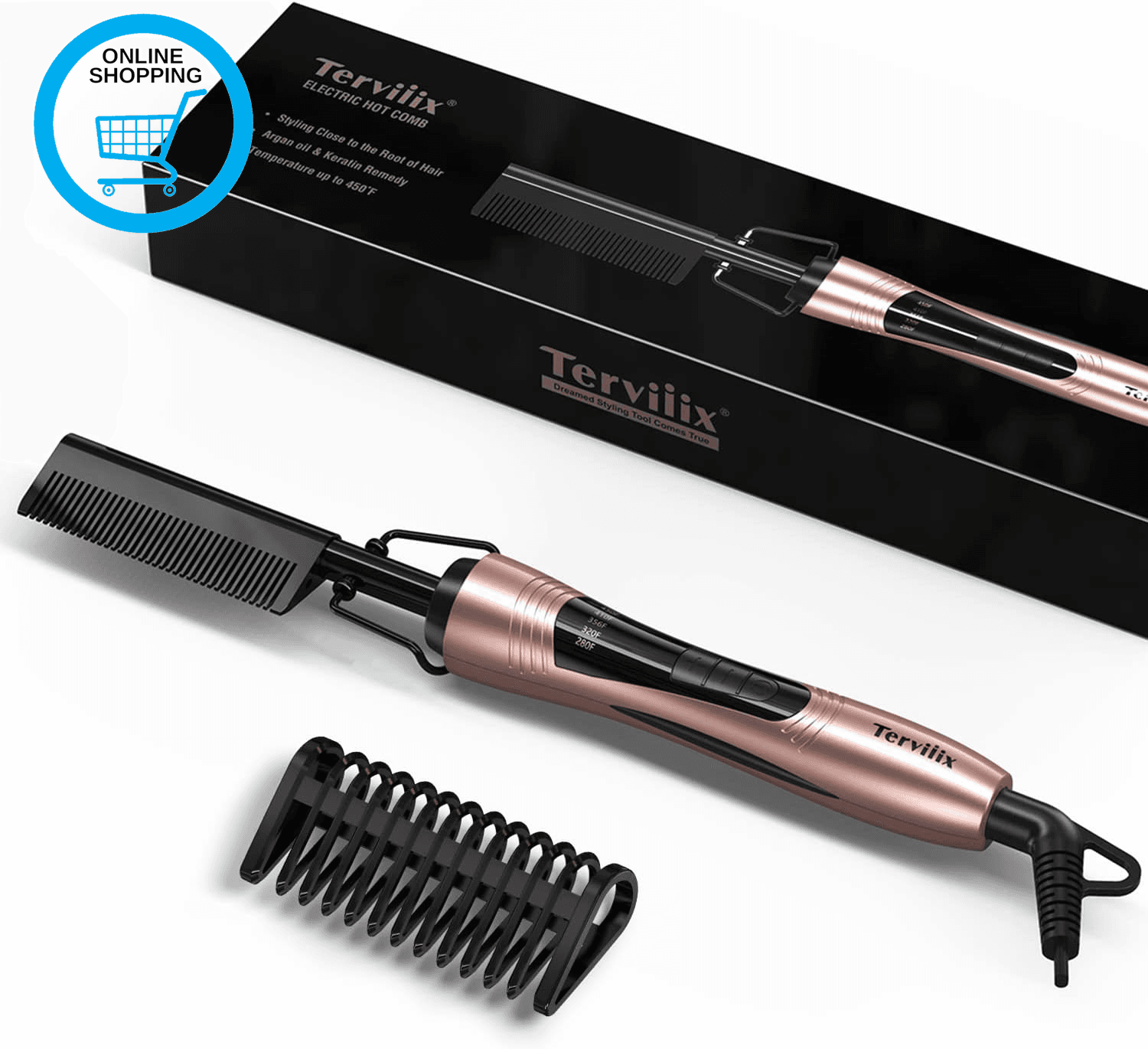 Hot Comb Electric| Hot Comb for Wigs| Afro Hair and Beard| Anti-Scald Straightenin