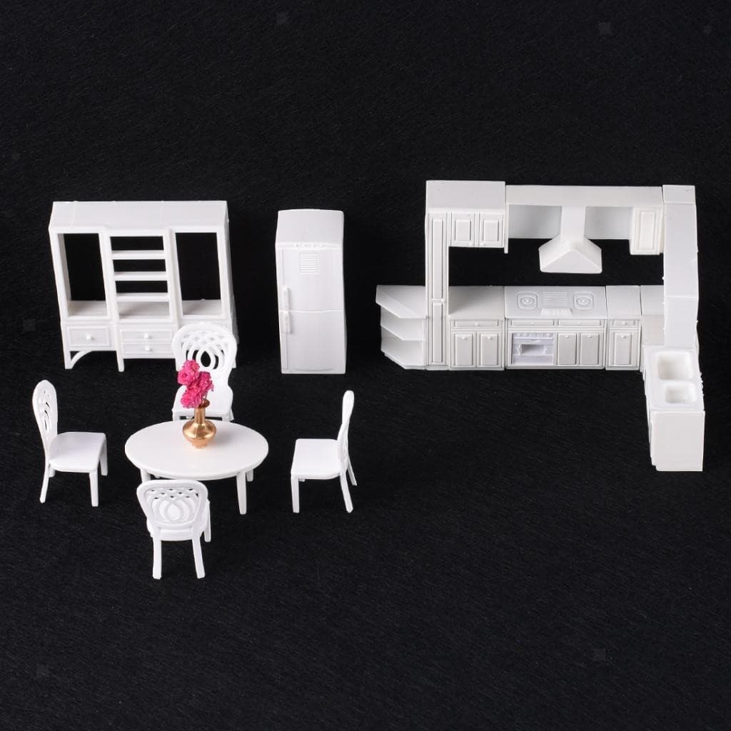 1/25 Delicate Kitchen Table Chairs DIY Kit Model Dining Room