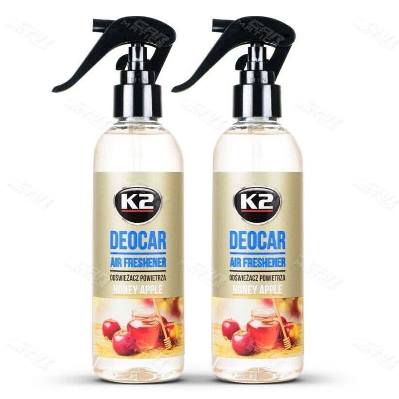 K2 DEOCAR HONEY APPLE Car Air Freshener Spray Valet Interior Home - 250ml x 2