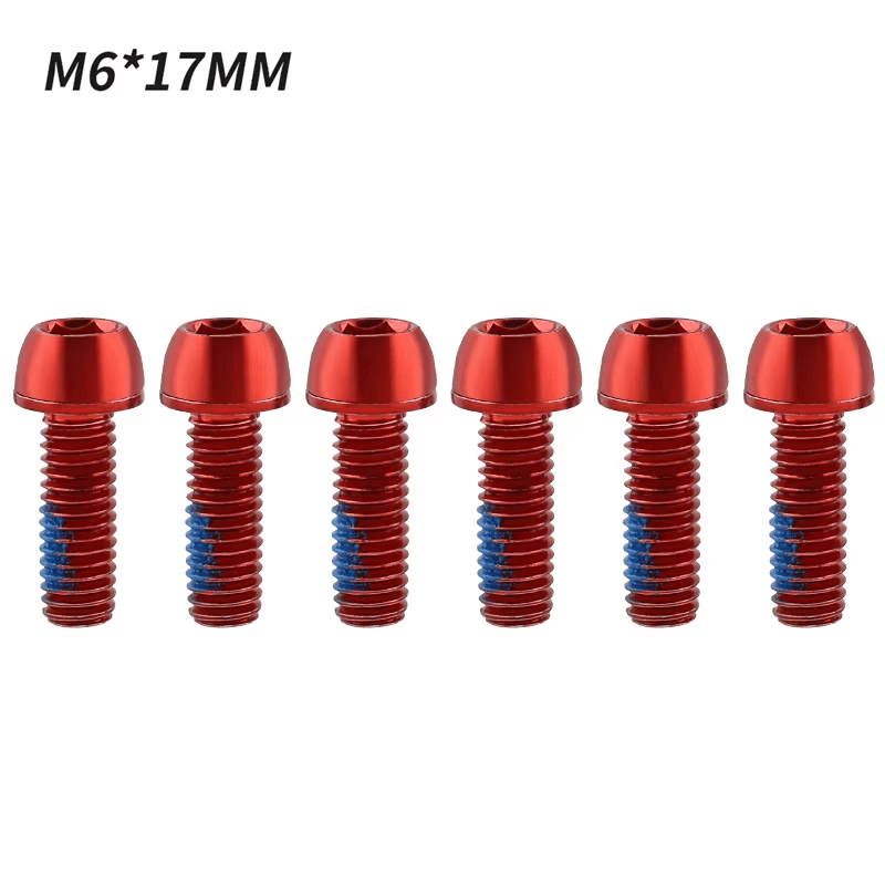 6Pcs M6x17mm Bike Disc Brake Caliper Bolts MTB Crank Arm Screws with Washer