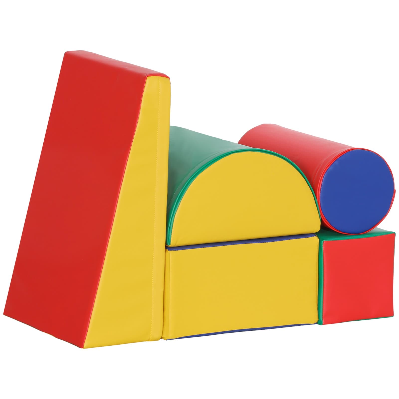 HOMCOM 5 Piece Soft Safe Foam Playset Climb and Crawl Activity Toy for Toddler