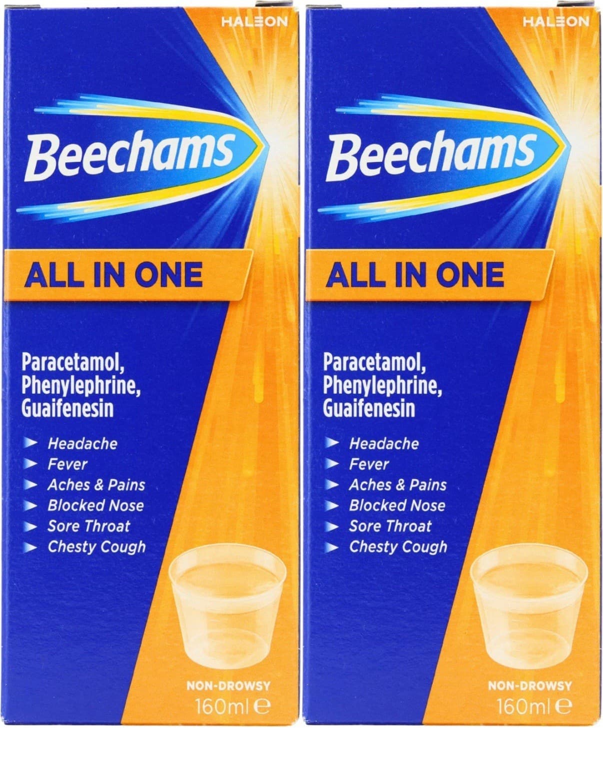 Beechams All in One Syrup 160ml | Cold Relief | MAX ONE PER ORDER |  X 2