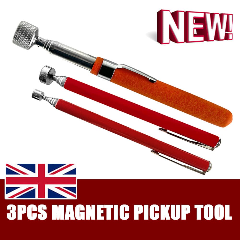 3Pcs Telescopic Magnetic Pickup Tool 2/5/10LB Extending Set 610MM 620MM 660MM UK