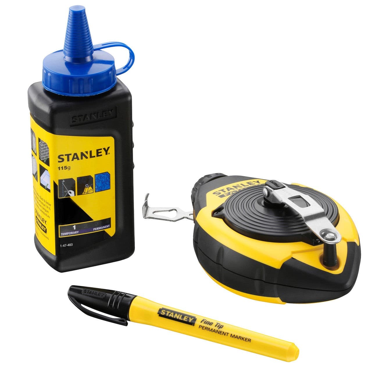Stanley 0-47-681 FatMax Chalk Line and Blue Builders Chalk 30m