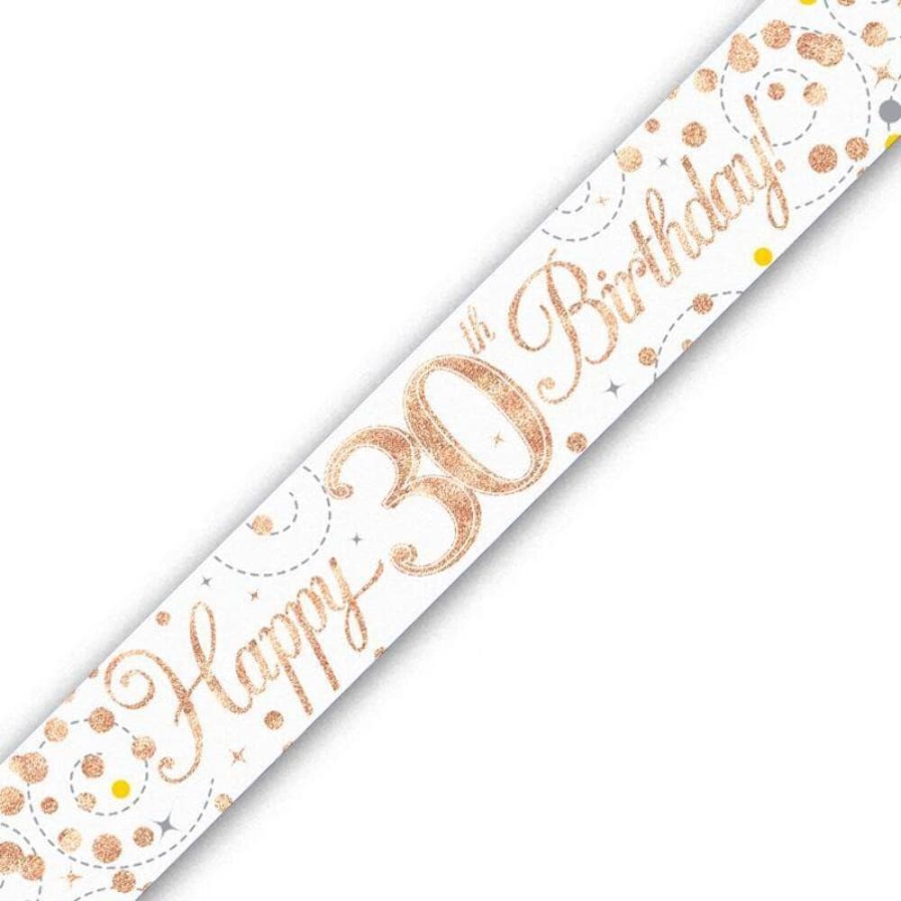 30th Birthday Banners Rose Gold Confetti Foil Party Decoration 2.7 Metres