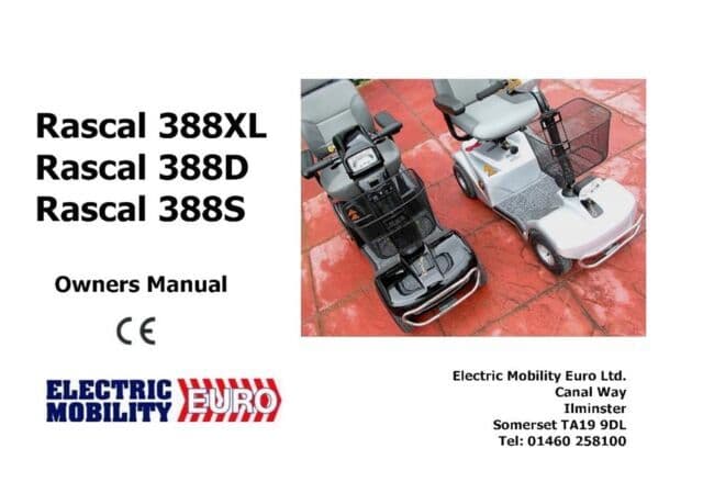 ELECTRIC MOBILITY RASCAL - MOBILITY SCOOTER -  OWNERS MANUAL- PRINTED TO ORDER