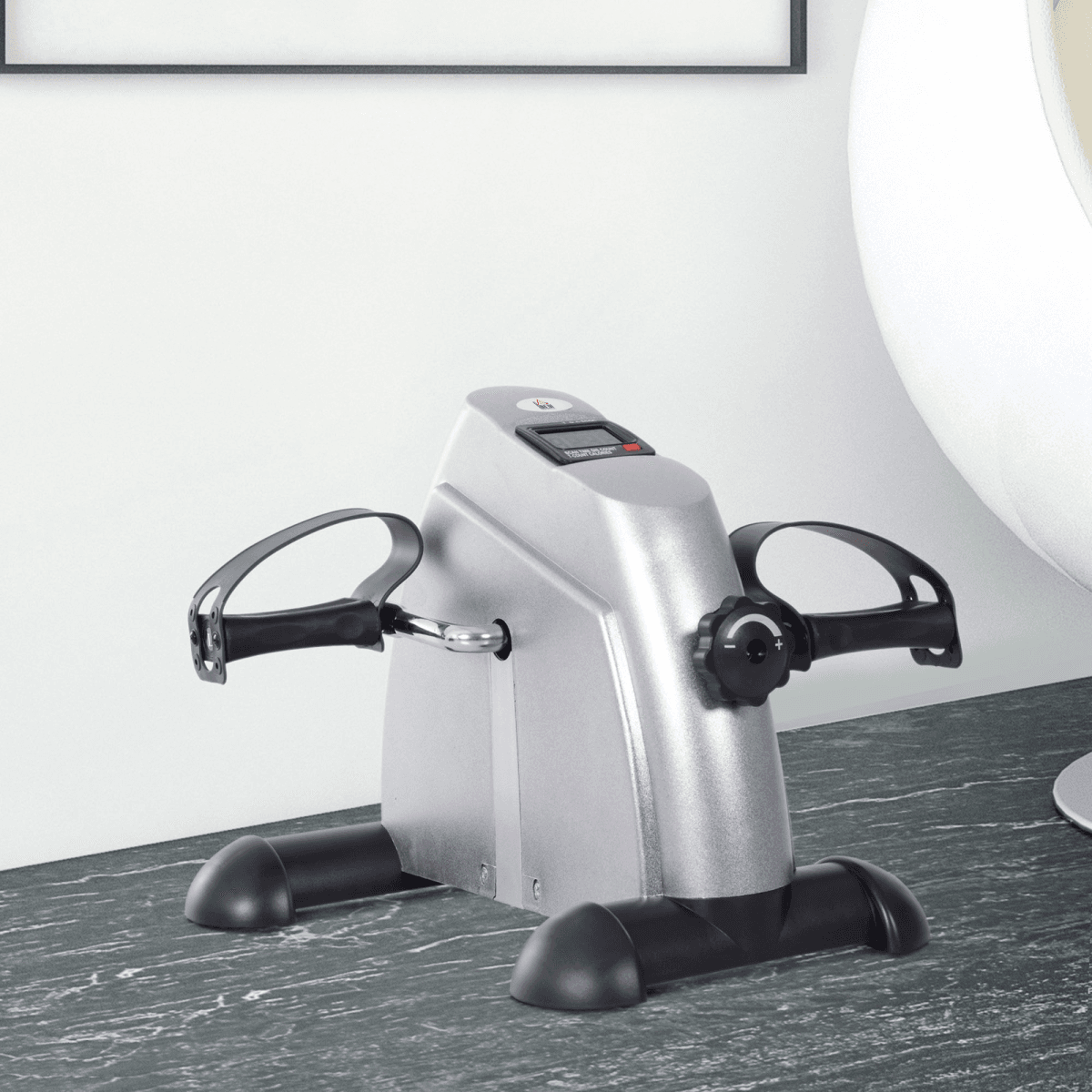 Mini Exercise Bike Silver 35x40x31cm Steel Frame Compact/Portable Pedal Trainer view 2