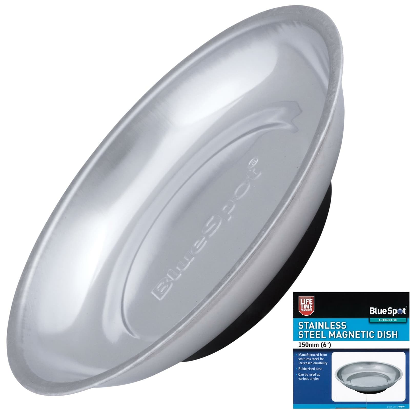BlueSpot 6\" Magnetic Stainless Steel Round Dish Tray Holder Storage 150mm