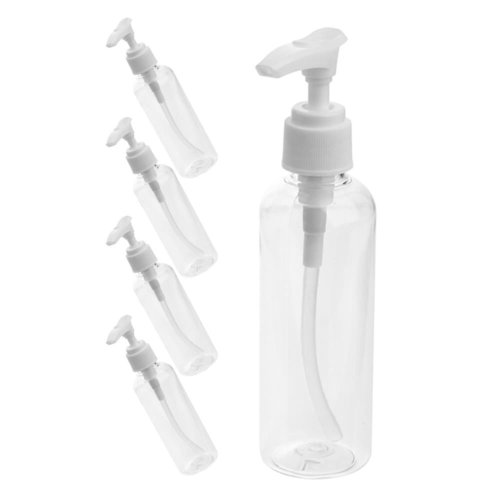 5pcs Refillable Pump Bottles 100ml Empty Shampoo Dispenser Body Wash Bottles