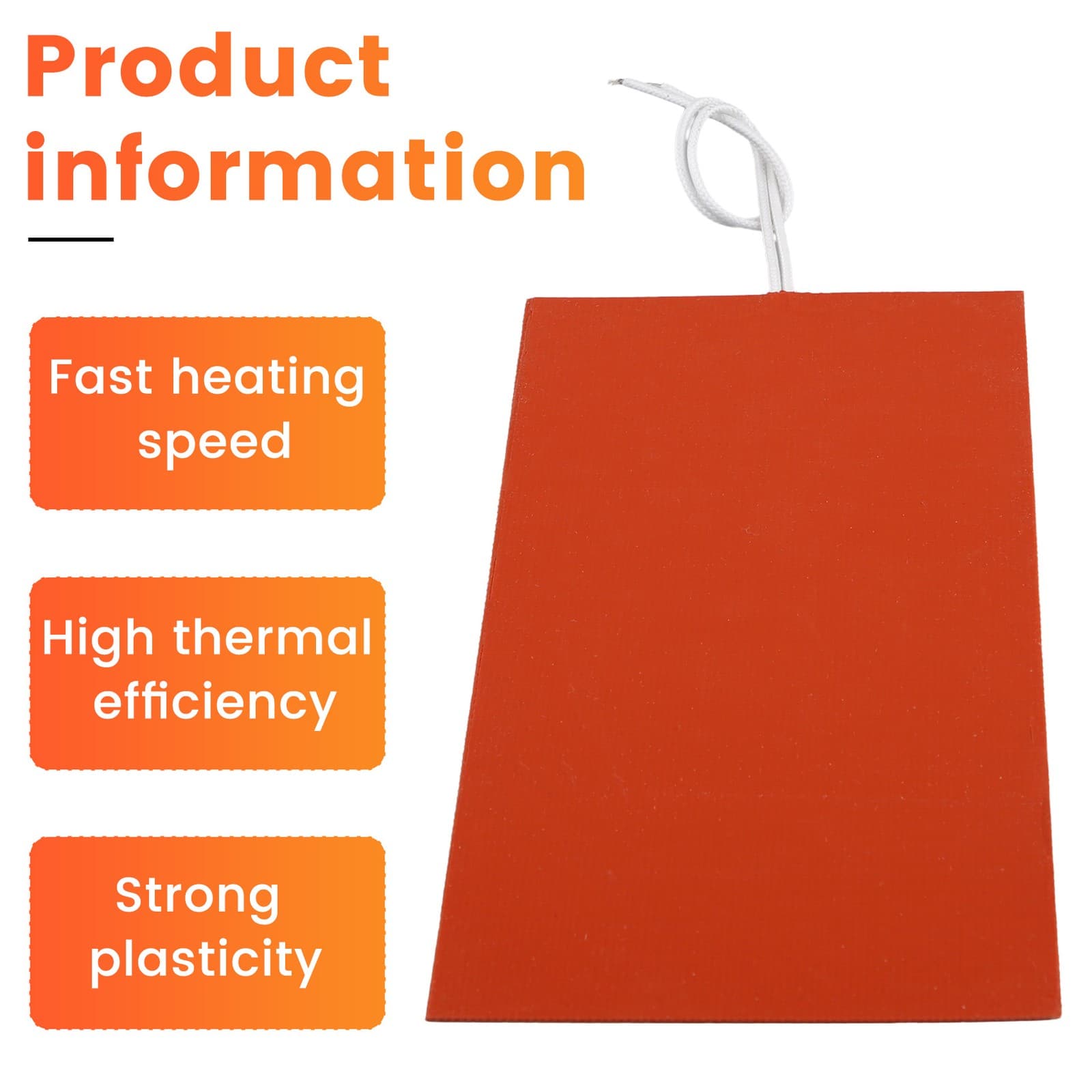 12V Silicone Heating Pad Rubber Heat Mat Heated Bed Plate Flexible  Heating7799 view 2
