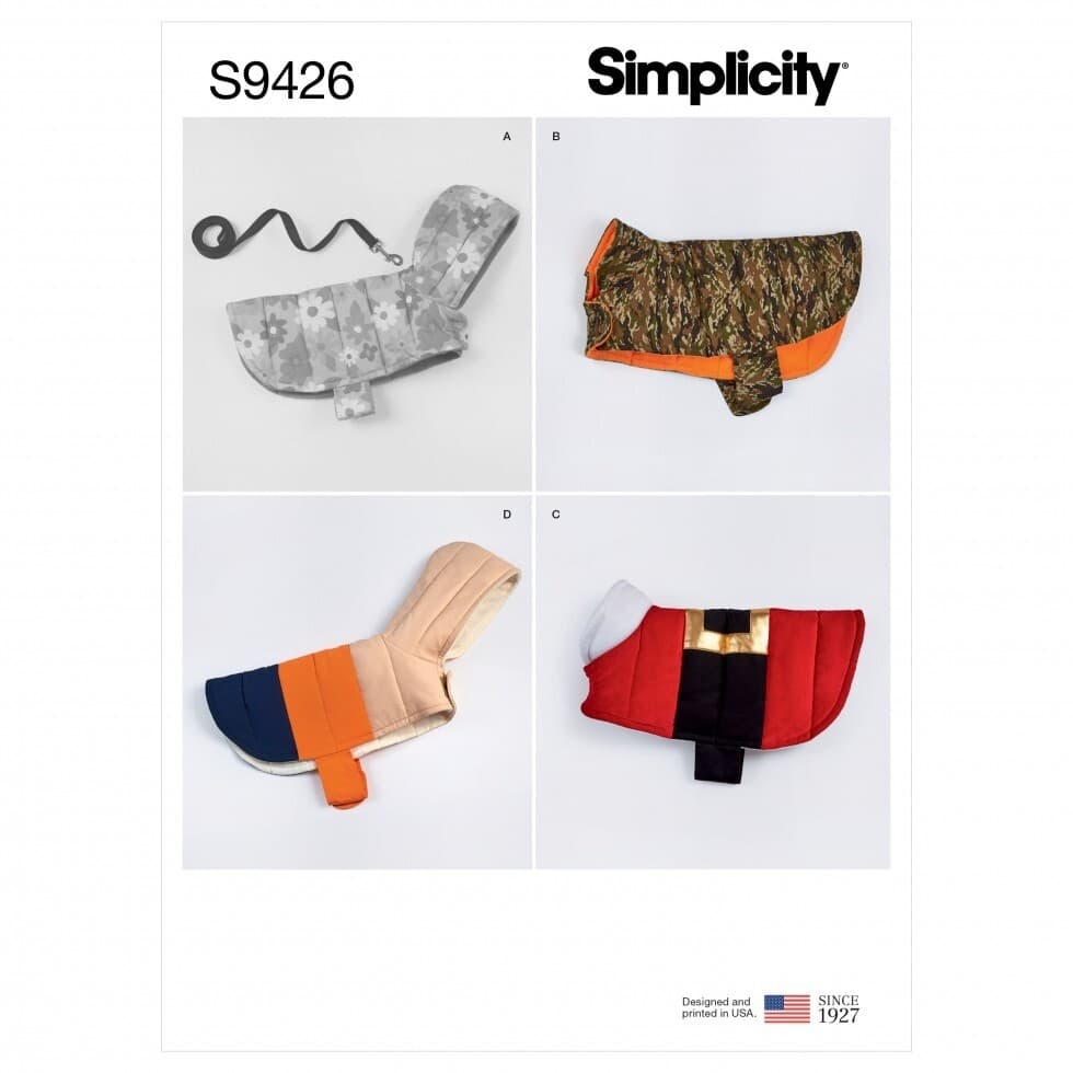 Simplicity Sewing Pattern 9426 Pets A (S-M-L)