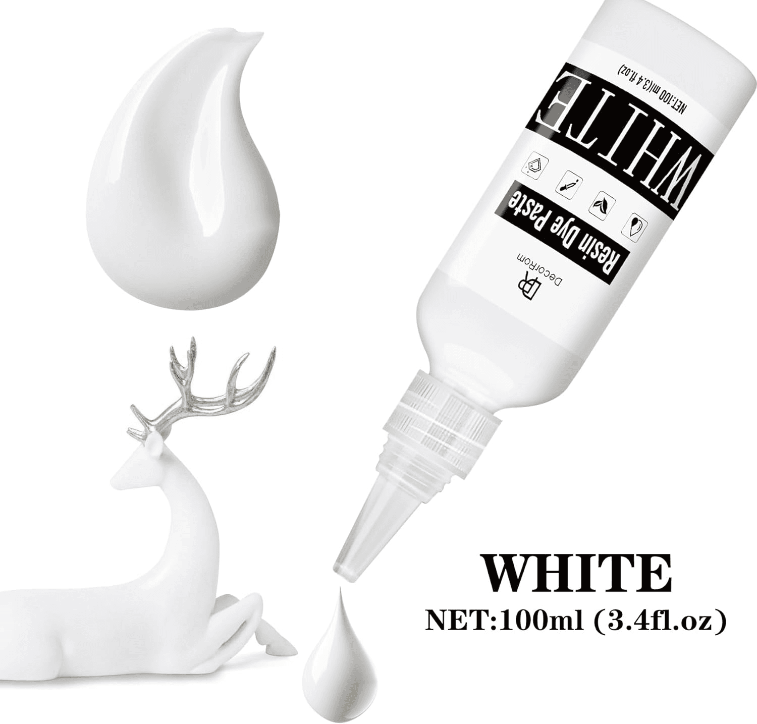 White Epoxy Resin Pigment Paste - 100ml High Concentrated White Resin Dye Paste view 2