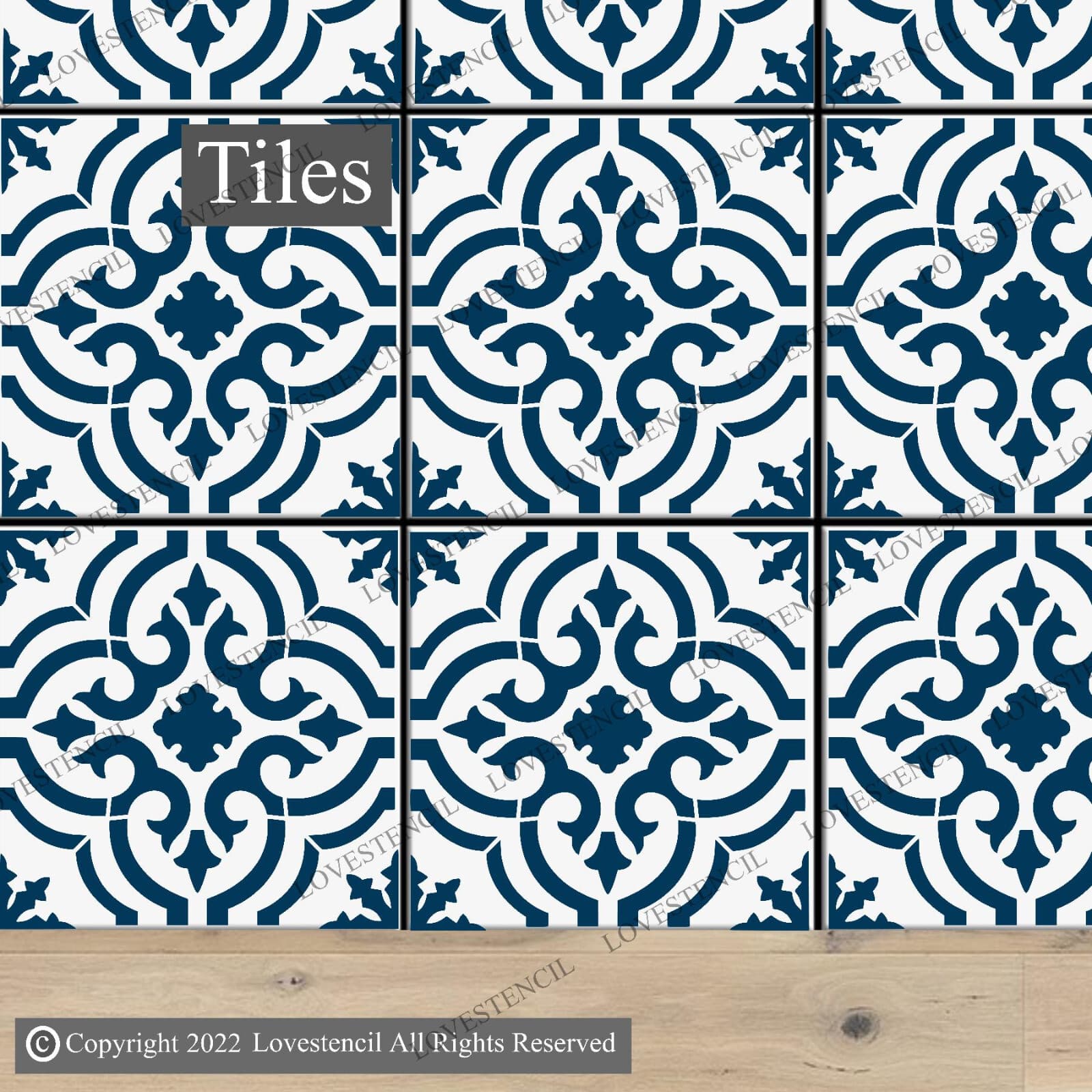 Tile Stencils Lovestencil Bathroom/Kitchen and Hallways Floors/Walls Classic