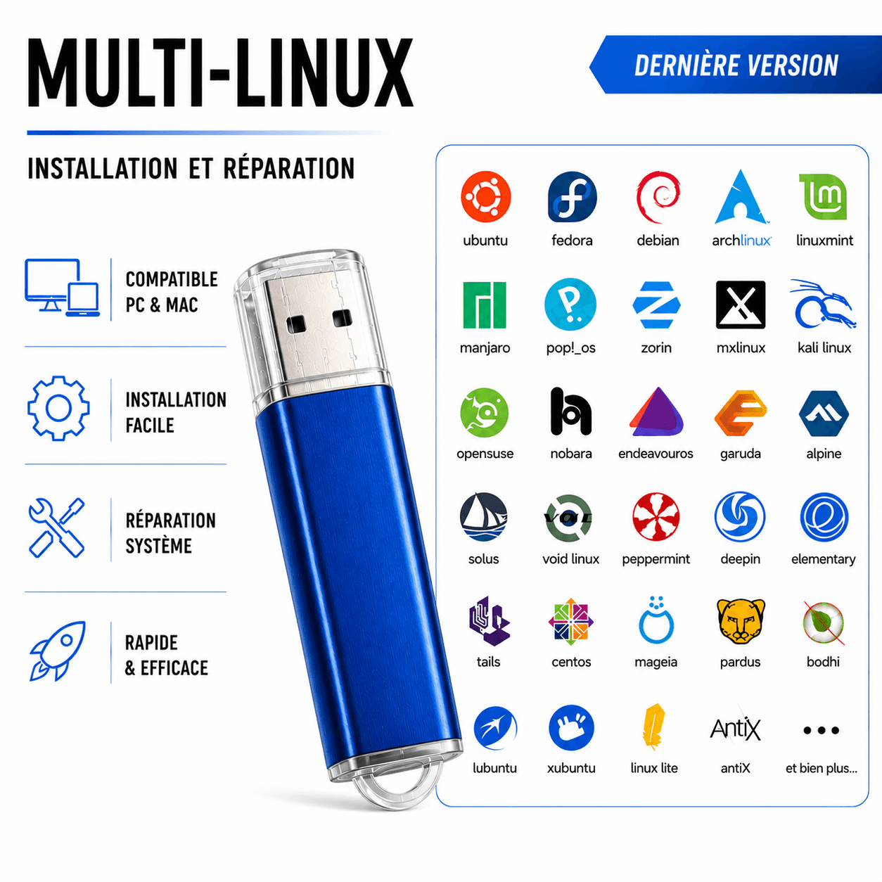 Linux Bootable USB Multi Distribution OS Installer Guide PDF| 20 Go Free