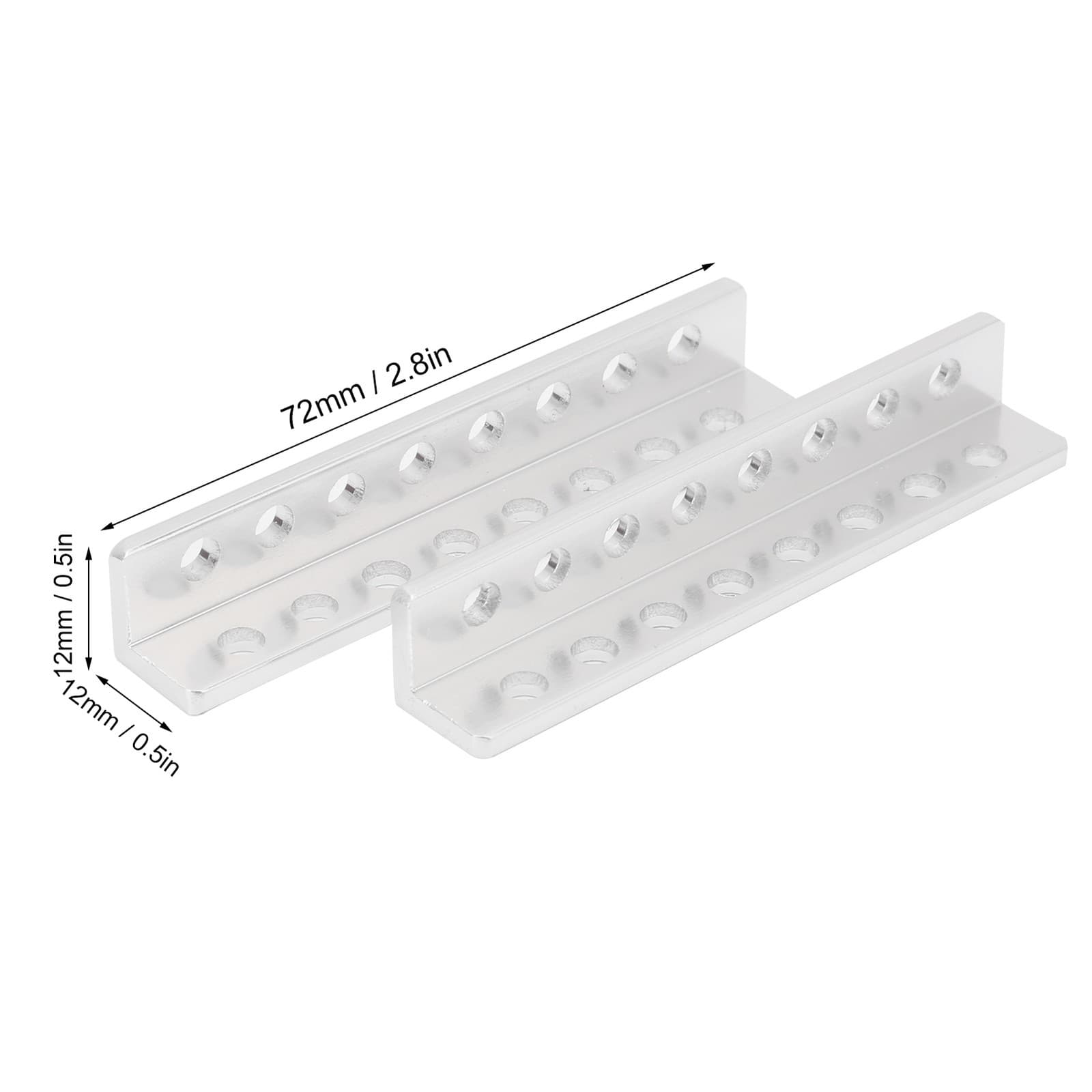2Pcs 8 Holes L‑Type Aluminum Beam Lightweight Robot Parts view 2