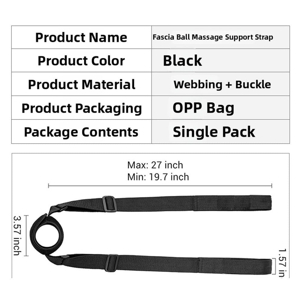 Adjustable Strap for Back and Legs For Muscle Relief with Fascia Ball Holder