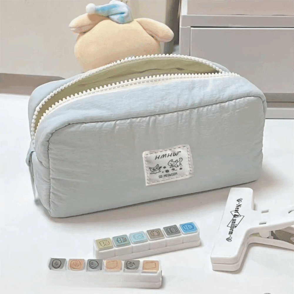 Canvas Pen Bag Solid Color Pencil Pouch New Stationery Organizer  Students