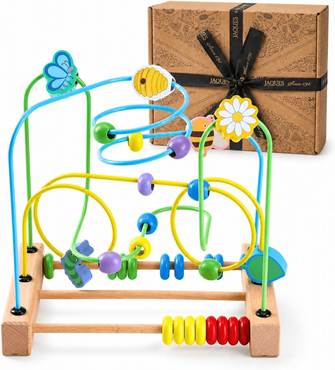 Activity Cube | Premium Wooden Activity Cube for Toddlers with Bead Maze and Aba