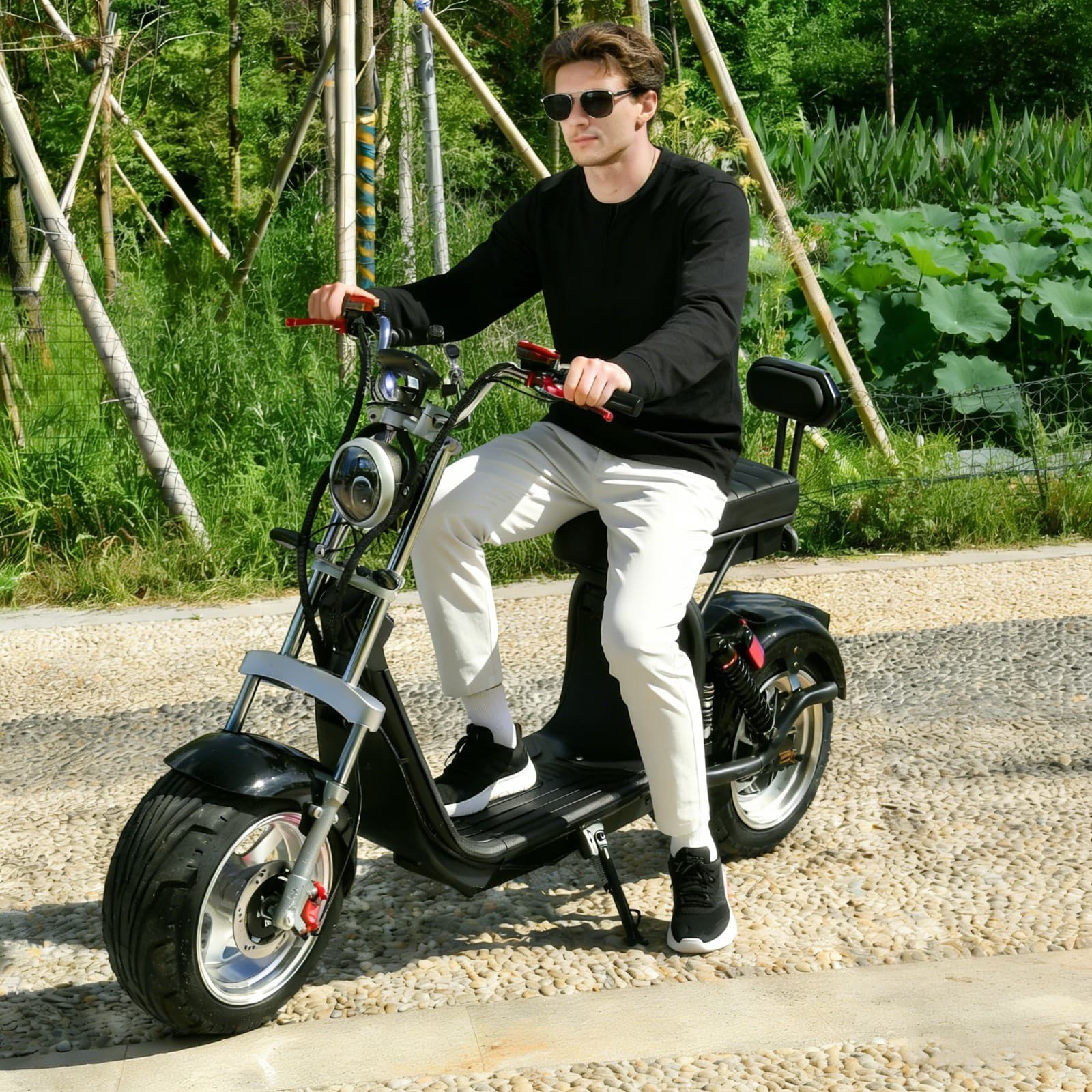 Electric scooter with double seats| max load capacity of 200KG max speed of 70KM view 2