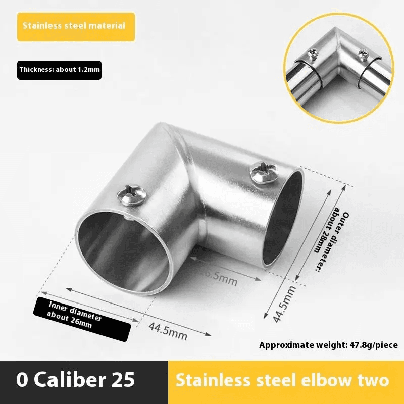1Pc Stainless Steel round Tube Pipe Tent Connector Boat Handrail Rail Fitting TE